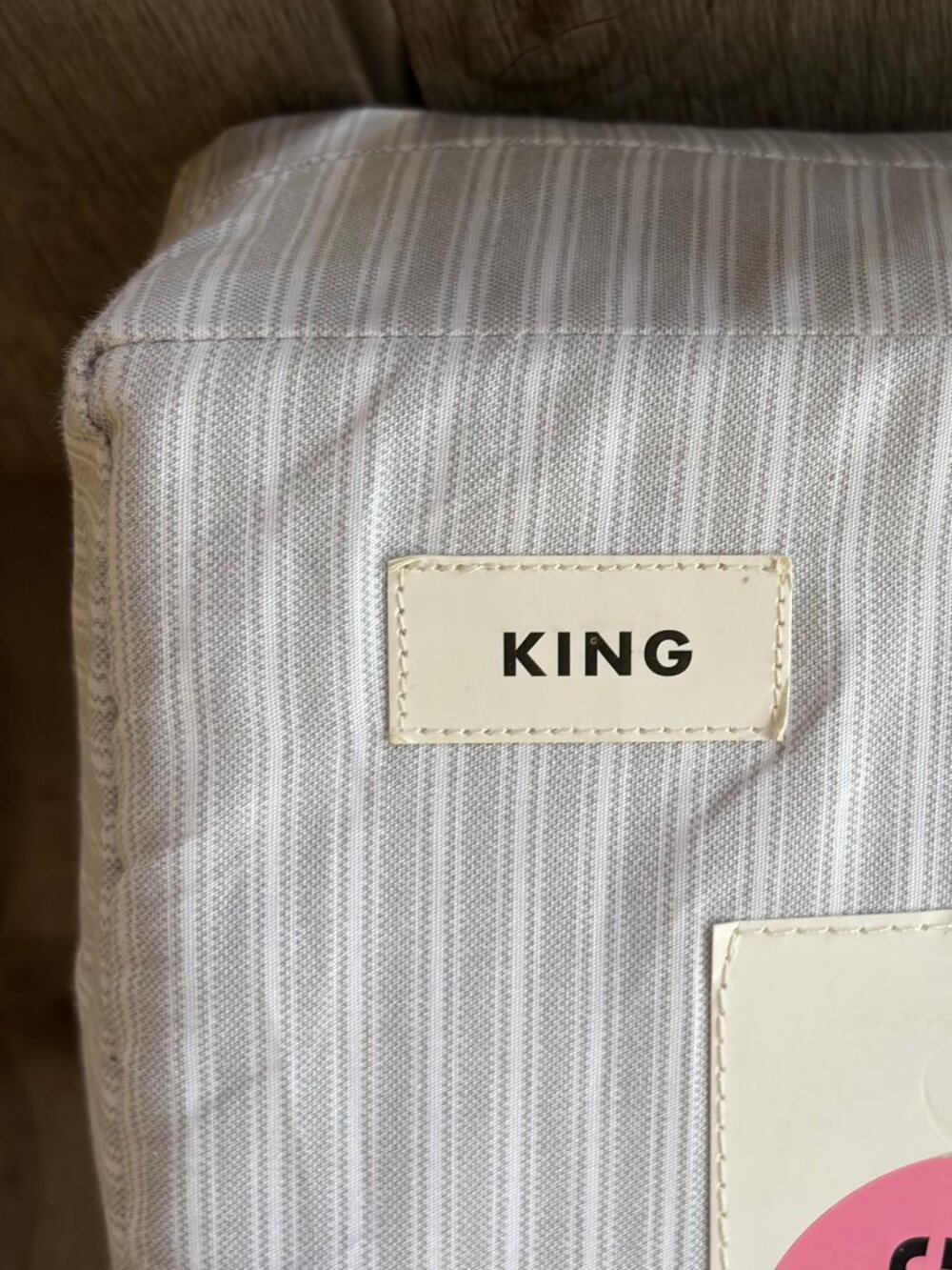 Tommy Hilfiger King SIze Sheet Set HIGHLAND TICKING Gray Stripe Percale Cotton